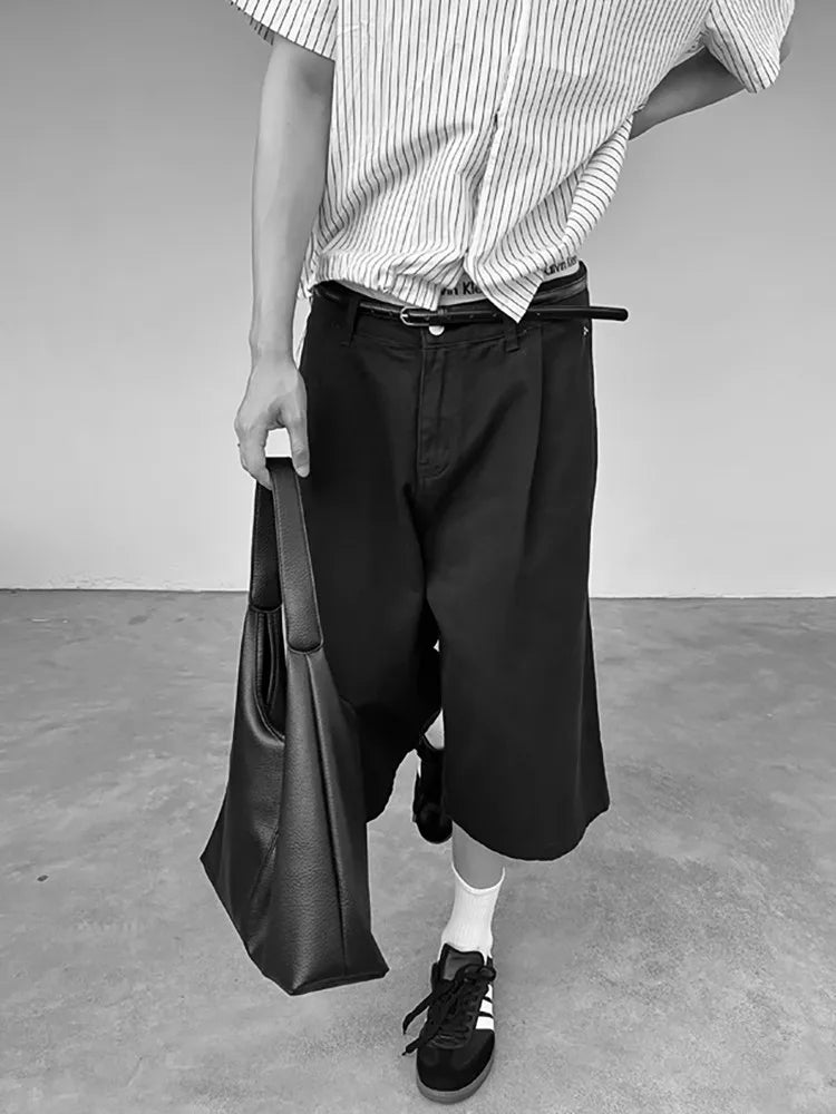 AIDASE  -  Spring Summer Casual Blue Soft Straight Shorts for Men Loose Korean Fashion Elegant Luxury Designer Clothes 2025 aidase-shop