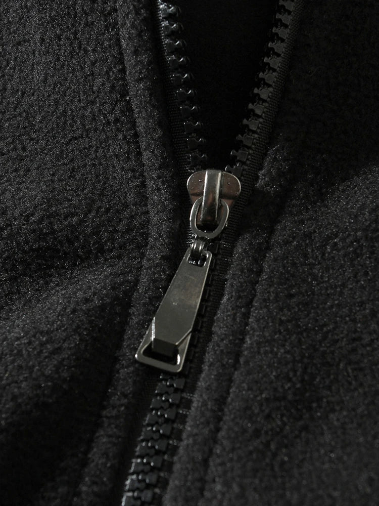 AIDASE  -  Streetwear Fashion Stand Collar Fleece Cardigan Men Retro Fleece Coats 2025 Spring Fall Zipper Outdoor Casual Men's Jacket Coat aidase-shop