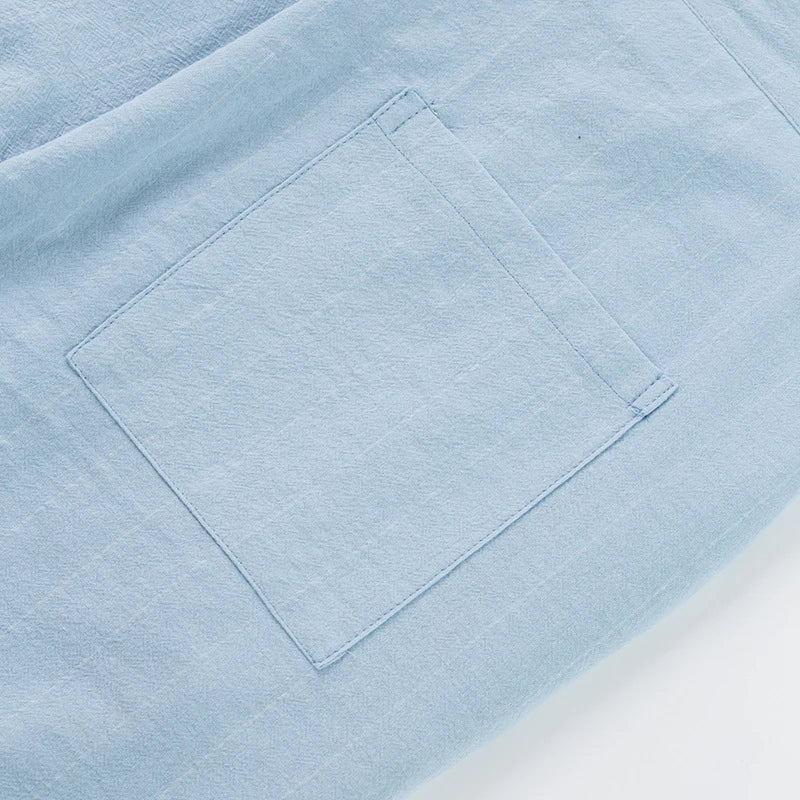 AIDASE  -  Vintage Loose Straight Linen Pants Men Daily Casual Linen Breathable Trousers 2025 Spring Summer Stylish Mens Striped Trousers aidase-shop