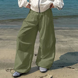 AIDASE  -  Men Cargo Pants Solid Color Drawstring Joggers Loose Casual Trousers Men Streetwear 2025 Fashion Male Long Pants S-5XL aidase-shop