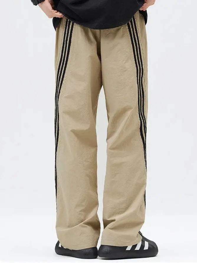 Aidase Striped Men's Summer Thin Section Quick Dry Loose Casual Outdoor Trousers Loose Fit Pants Sport aidase-shop