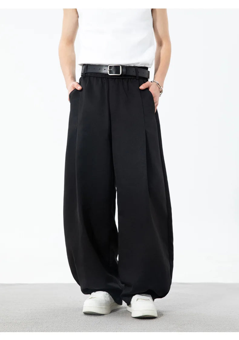 AIDASE  -  Men's Spring Summer New Pleated Design Curved Pants aidase-shop