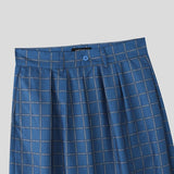 AIDASE  -  Men Pants Plaid Button Joggers Loose Casual Wide Leg Trousers Men Streetwear 2025 Pleated Oversize Fashion Long Pants aidase-shop