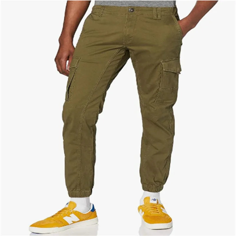 AIDASE  -  Men Casual Multi Pocket Cargo Tapered Pants Stylish Streetwear aidase-shop