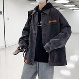 Aidase Men's Gray Denim Jacket Men Casual Solid Color Streetwear High Quality Jeans Jacket Jeans Coat Outwear Male Brand Clothing