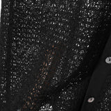 AIDASE  -  Men Shirt Hollow Out See Through Lapel Short Sleeve Men Clothing Summer Streetwear 2025 Fashion Casual Male Shirts S-5XL aidase-shop