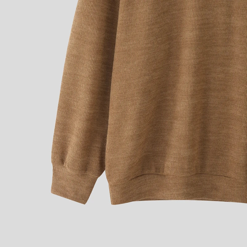 AIDASE  -  Men Sweater Autumn Solid Color Knitted V Neck Long Sleeve Male Pullovers Streetwear 2025 Fashion Casual Men Clothing aidase-shop