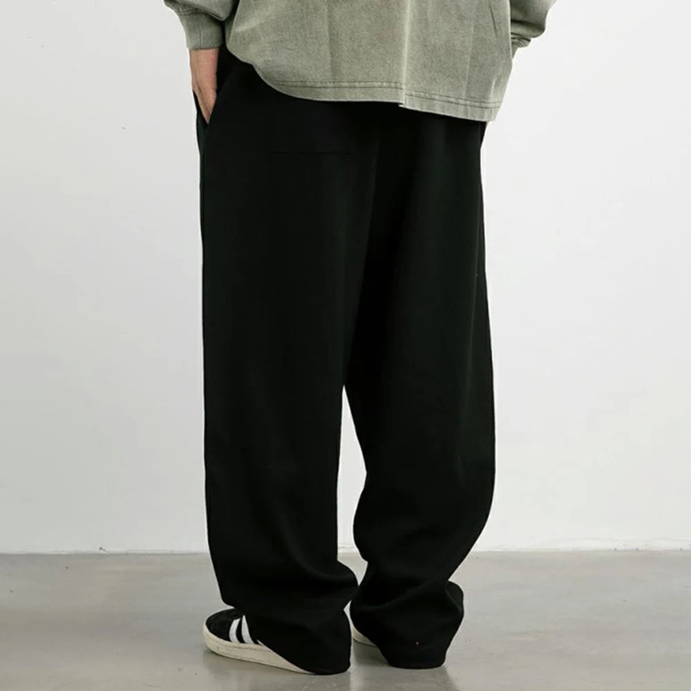 Aidase Men Twill Basic Casual Straight Pants Genderless Japanese Fashion Trend Simple Solid Color Comfortable Loose Trousers Unisex aidase-shop