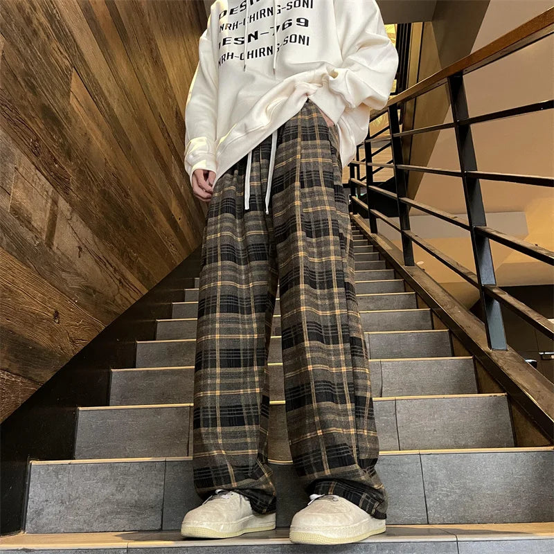 Aidase New Multi-Pocket Cargo Pants Straight Baggy Wide-leg Pants Outerwear Pants Red Fashion Men Jogging Pants Korean Streetwear aidase-shop