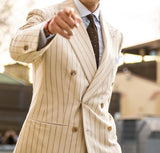 =Aidase Striped Wedding Suits For Men Peak Lapel Groom Wear Slim Fit Double Breasted Tuxedos Business Custom Made 2 Pcs Jacket Pants aidase-shop