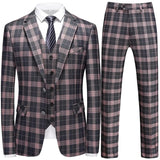 Aidase Fashion New Men Leisure Boutique Business Plaid Striped Suit Vest Pants 3 Pcs Set Casual Dress Blazers Jacket Coat Trosers aidase-shop