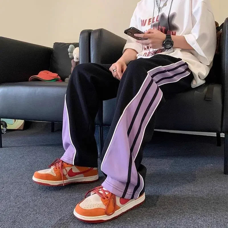 Aidase Male Trousers Baggy Autumn Winter Wide Punk Loose Men's Casual Pants Straight Striped Low Price Stylish High Quality Vintage Y2k aidase-shop