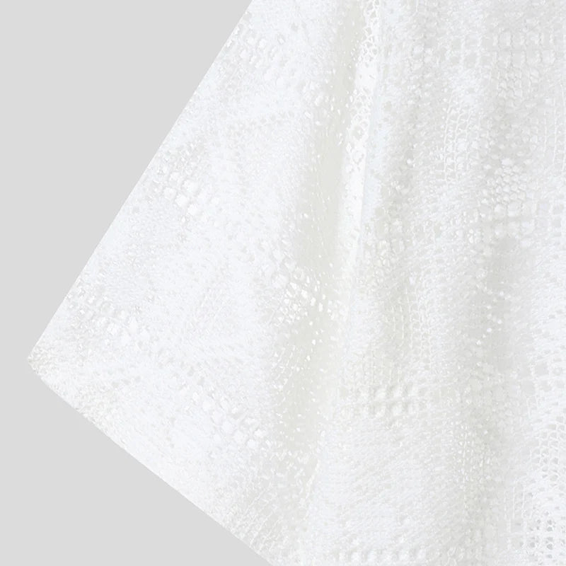 AIDASE  -  2025 Men Shirt Lace See Through Sexy O-neck Short Sleeve Button Male Tops Shirts Streetwear Sexy Men Clothing Summer aidase-shop