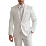 Aidase Gentlemen White Men's Suits Slim Fit One Button Peak Lapel Blazer Formal Wedding Tuxedos Custom Terno 2 Piece Jacket Pants Sets aidase-shop