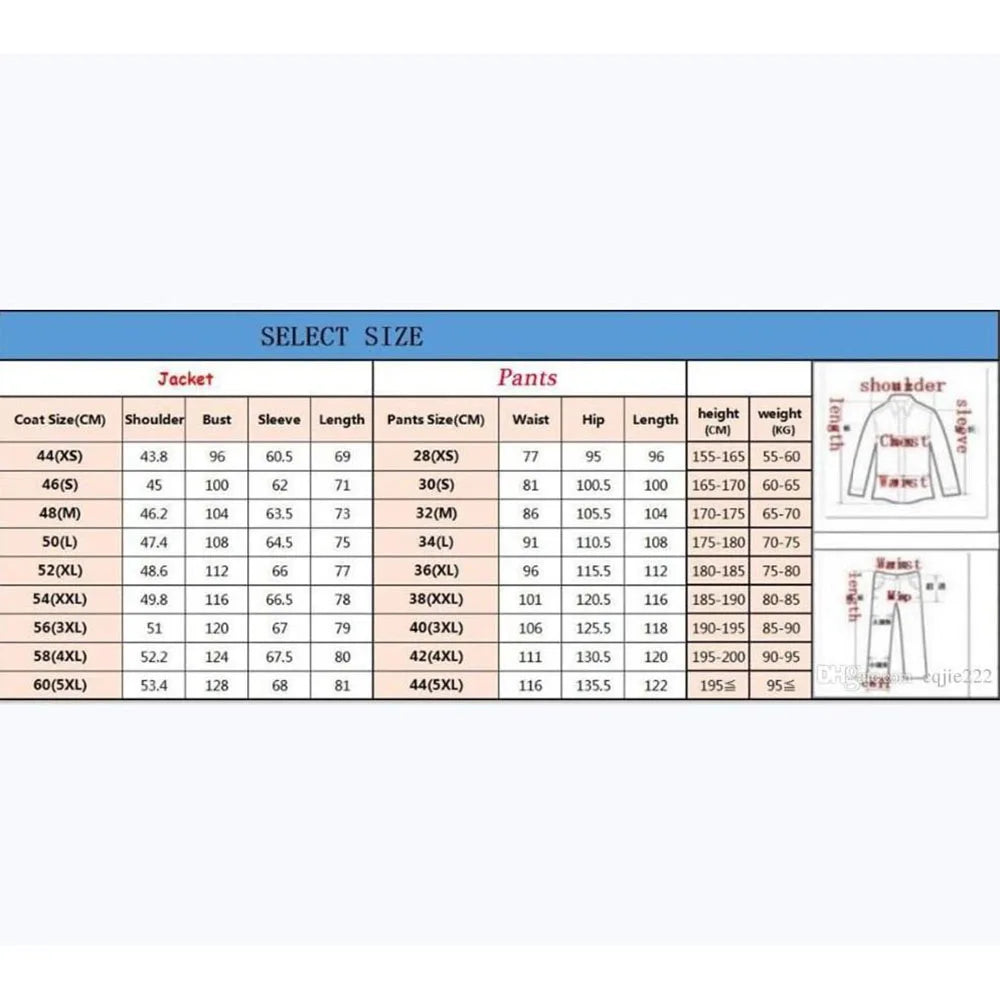 Aidase Luxury Men's Suits Blue 3 Piece Jacket Pants Vest Full Sets High Quality Male Clothing Single Breasted Blazer Outfits Costume aidase-shop