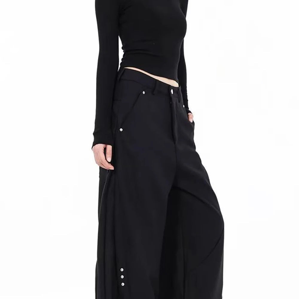 AIDASE  -  Summer New Men's Scimitar Solid Color Trousers American Retro Fashion Trend Street Casual Loose Simple Niche Men's Bottoms aidase-shop