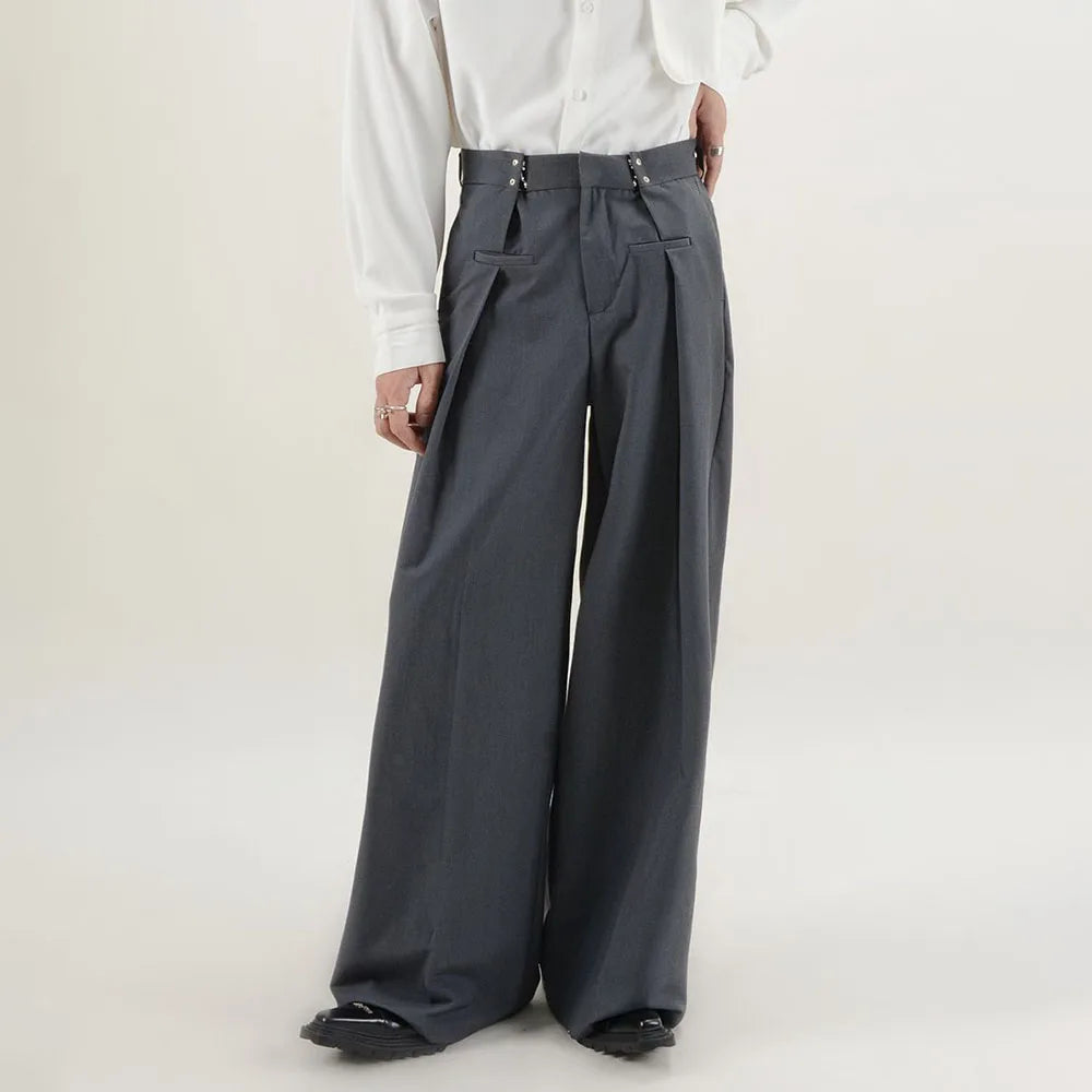 AIDASE  -  New Suit Pants Mens Dress Pants Loose Oversized  Wide Leg Pants Summer Casual Straight Retro Mopping Trousers Formal Trousers aidase-shop