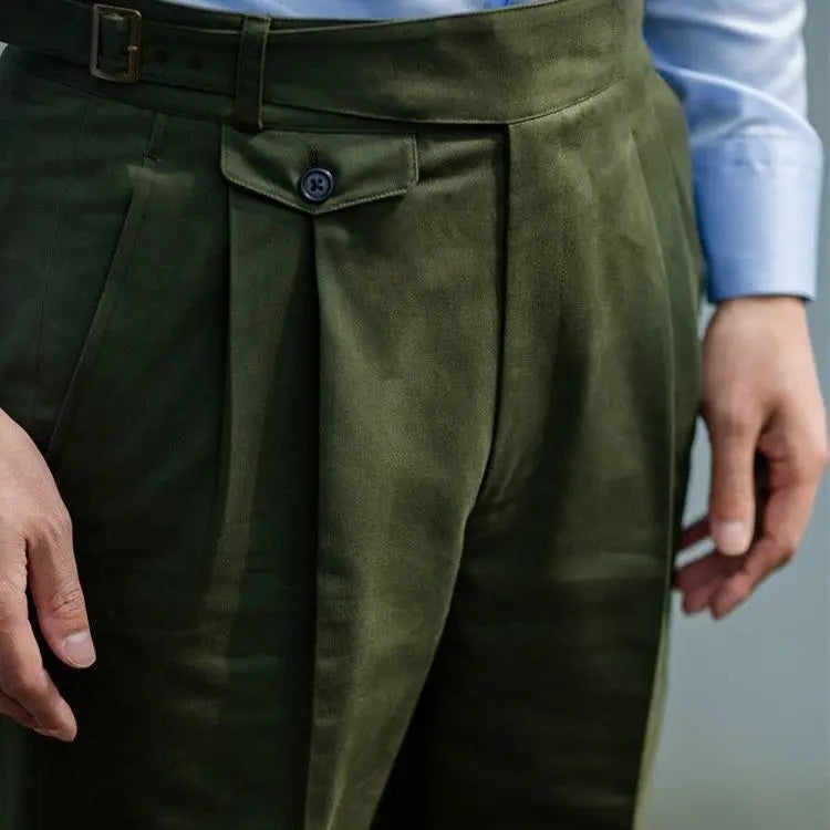 Aidase Spring Autumn Men's New Fashion Solid Color Suit Pants Male Business Casual Loose Pants Male High Waist Work Pants aidase-shop