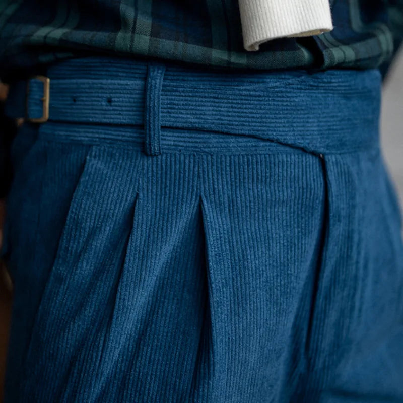 Aidase High Quality Corduroy Trousers Pant For Man High Waist Office Dress Trouser Italian Men Busines Pant Pantalon Para Hombres aidase-shop