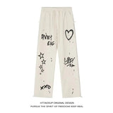 AIDASE  -  Autumn Elegant Fashion Harajuku Slim Fit Ropa Hombre Loose Casual All Match Wide Leg Pants Printed Pockets Straight Leg Pants aidase-shop