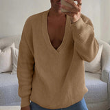 AIDASE  -  Men Sweater Autumn Solid Color Knitted V Neck Long Sleeve Male Pullovers Streetwear 2025 Fashion Casual Men Clothing aidase-shop