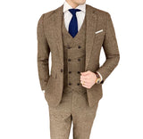 159.07Aidase High-quality (Blazer + Vest + Trousers) Men's Italian Style Elegant Fashion Simple Business Casual Gentleman Three-piece Suit aidase-shop