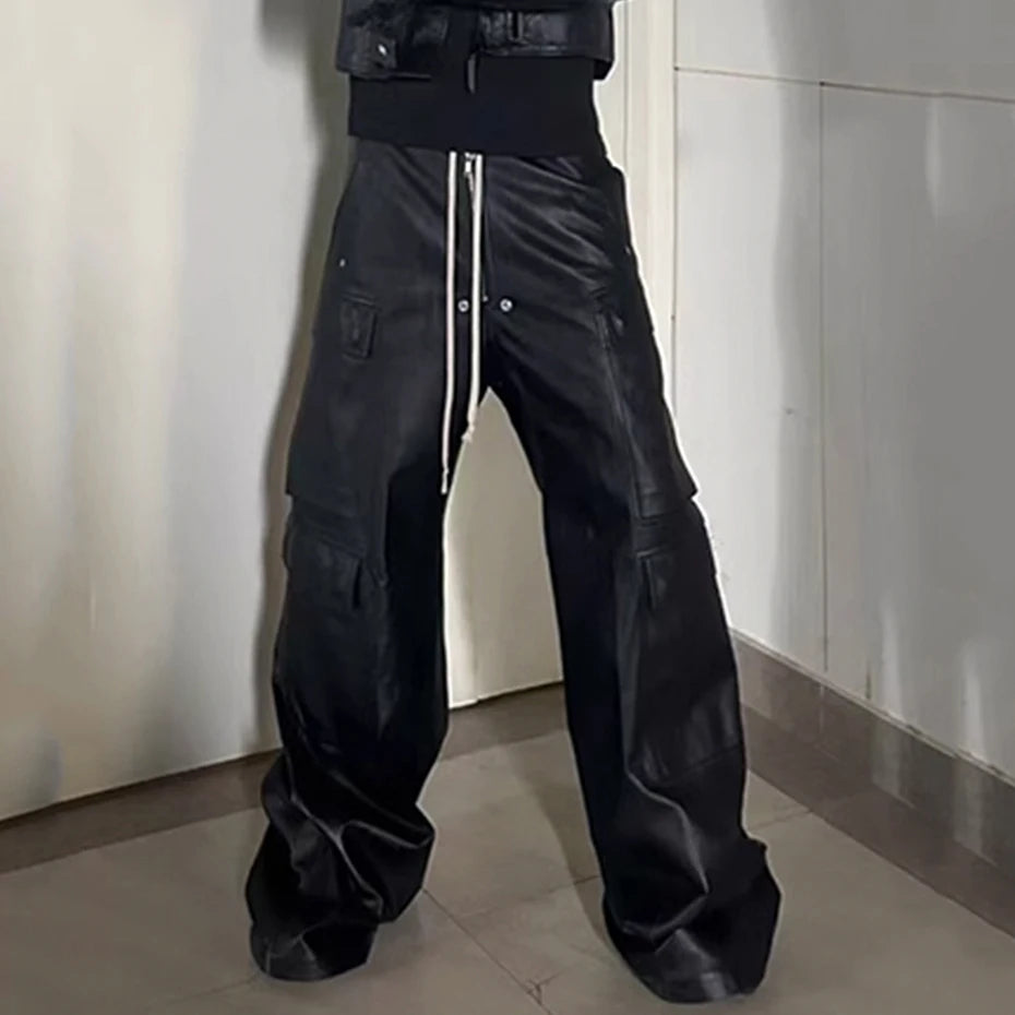 Aidase Baggy Cargo Pants RO Style Luxury Designer Loose Straight Pants Men Black Pants Multi Pockets Fashion Pants Trousers aidase-shop