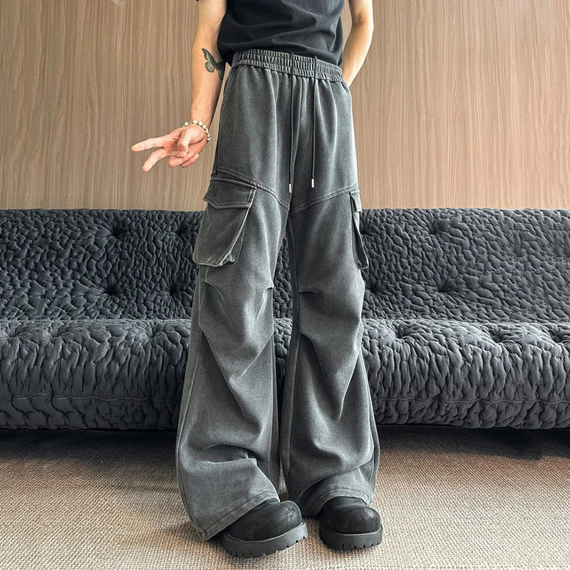 AIDASE  -  Men's Large Pocket Sweatpants Autumn New Versatile American Style Loose Casual Drawstring Trousers Fashion Clothes 21E6988 aidase-shop