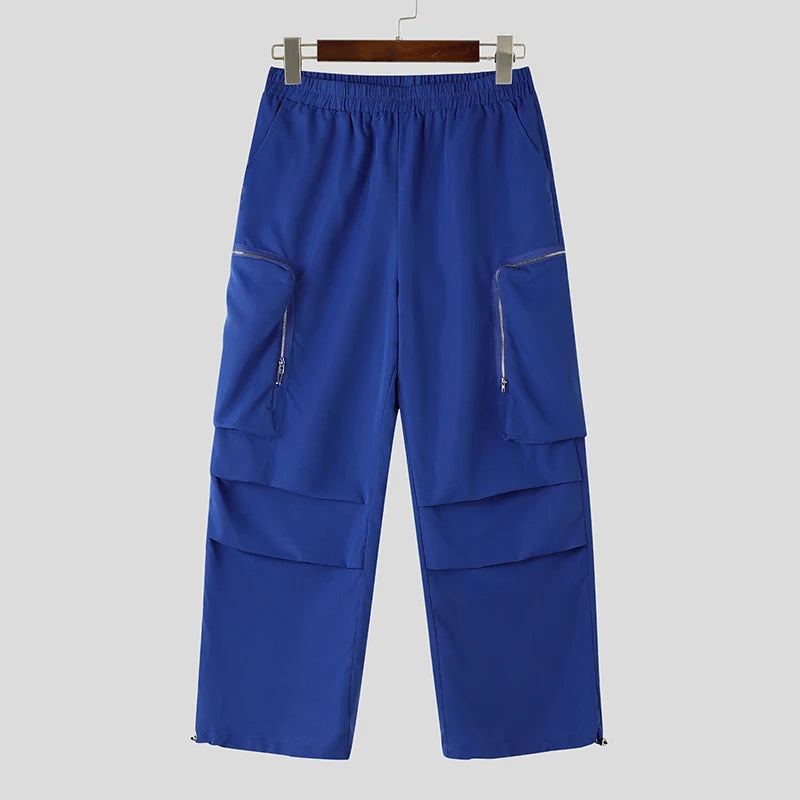 AIDASE  -  Men Pants Patchwork Elastic Waist Loose Joggers Casual Trousers Men Pockets Streetwear 2025 Fashion Cargo Pants S-5XL aidase-shop