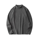 AIDASE  -  Autumn and Winter Men's Long Sleeve T-shirt with Half High Neck Underlay Loose Inner Layer Comfortable Versatile Top aidase-shop