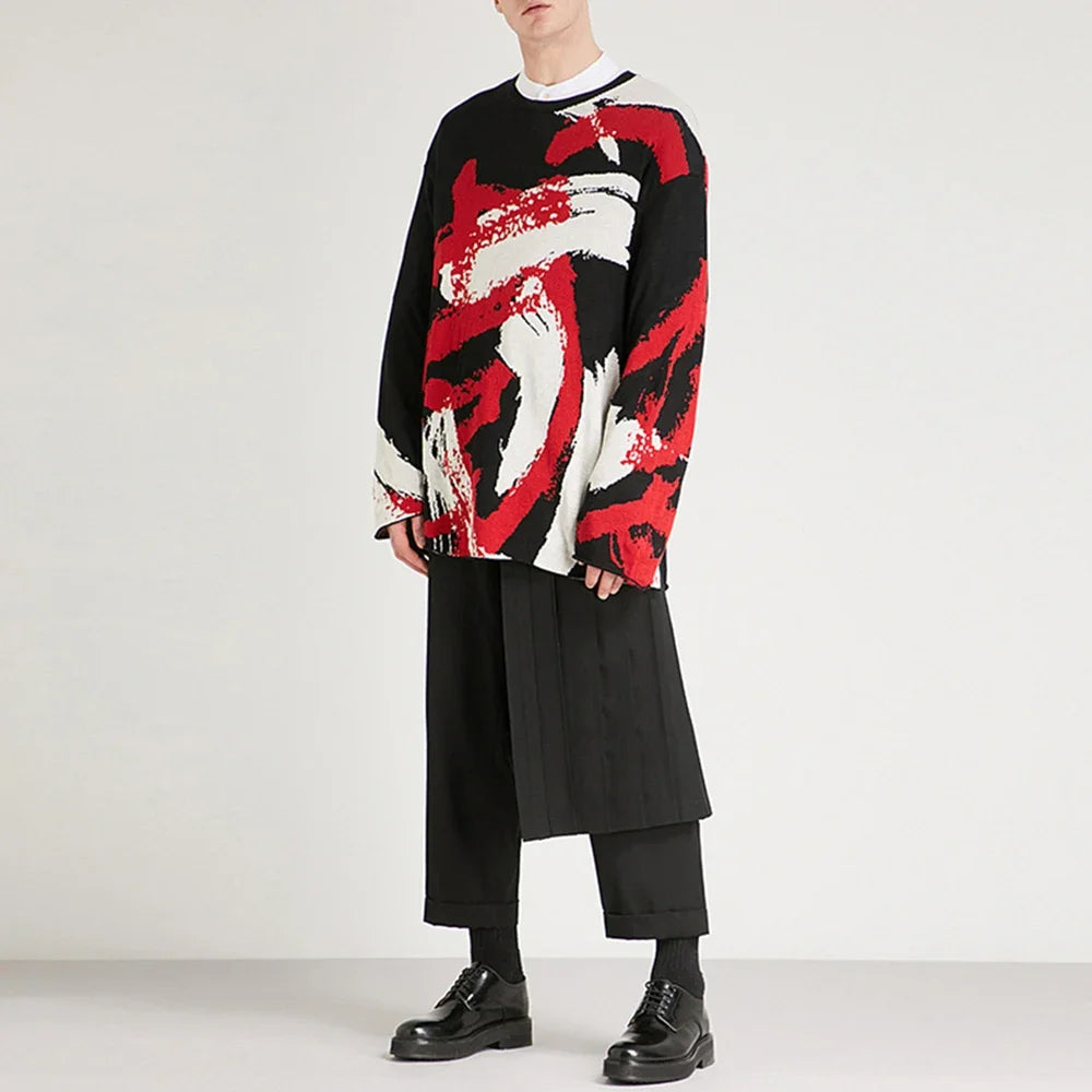 AIDASE  -  Spring Summer New Genderless Double-Layer Culottes Mens Fashion Trend Casual Deconstructed Pleated Trousers Straight Pants aidase-shop