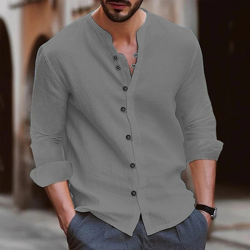 AIDASE  -  Mens Button Up Shirts for Men Long Sleeve Cotton Linen Hawaiian Beach Shirt Casual Summer Lightweight Tops aidase-shop