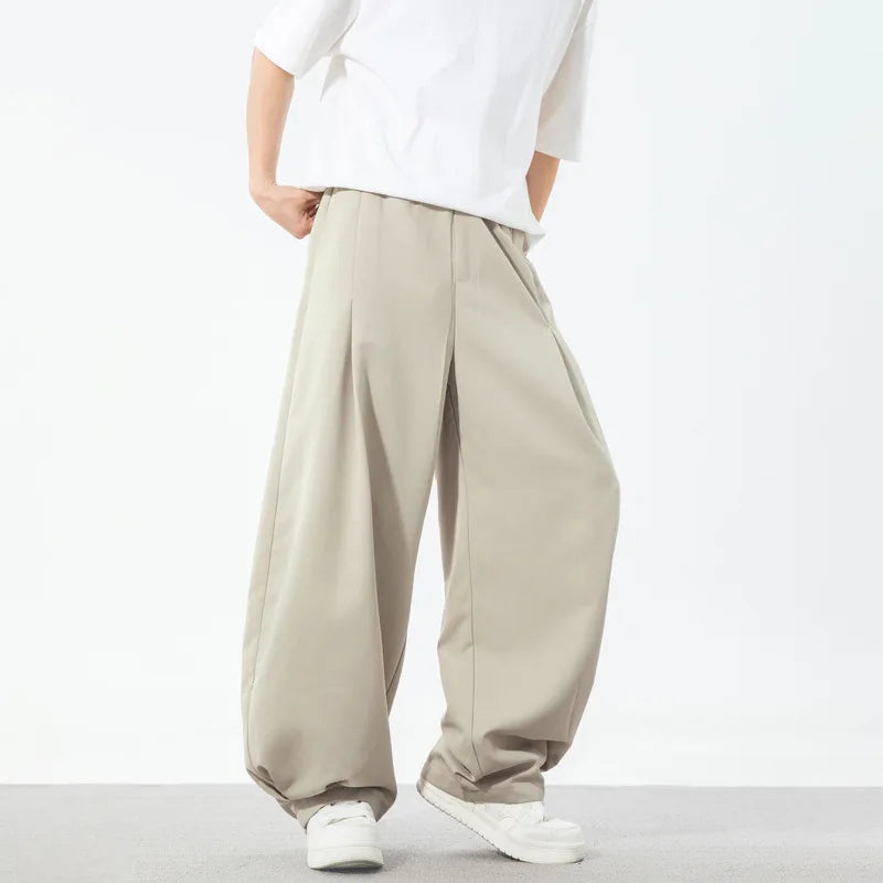 AIDASE  -  Men's Spring Summer New Pleated Design Curved Pants aidase-shop