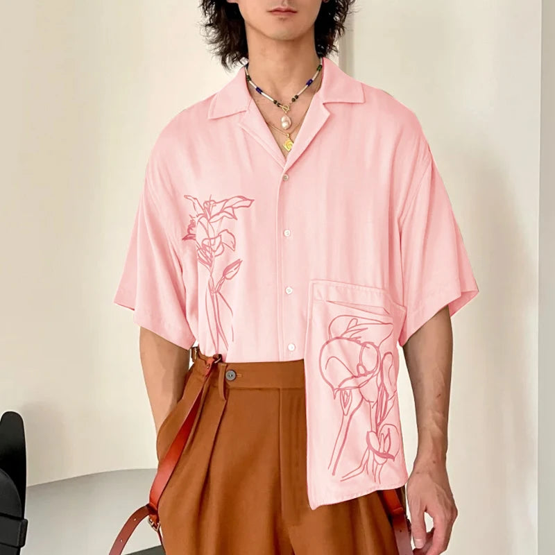 AIDASE  -  Men Shirt Summer Printing Vacation Oversize Lapel Short Sleeve Men Clothing Streetwear 2025 Fashion Casual Tops Men aidase-shop