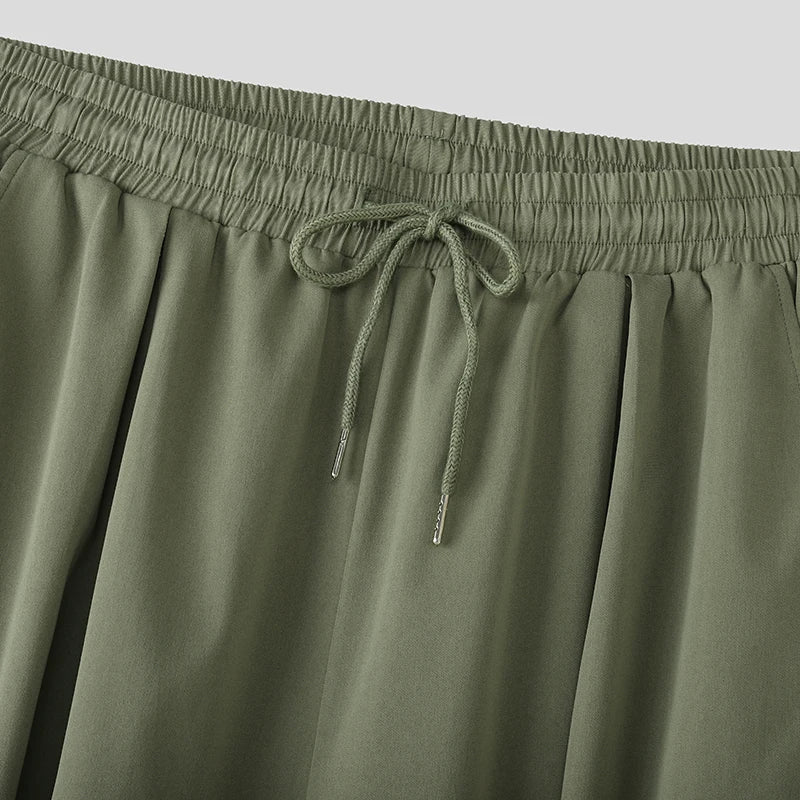 AIDASE  -  Men Cargo Pants Solid Color Drawstring Joggers Loose Casual Trousers Men Streetwear 2025 Fashion Male Long Pants S-5XL aidase-shop