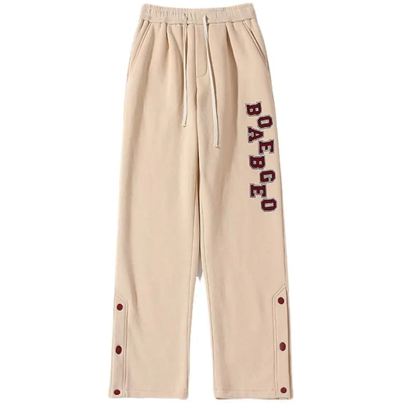 Aidase American Hiphop High Street Trendy Casual Sports Pants Men Solid Letters Patchwork Pocket Loose Autumn Straight Wide Leg Trouser aidase-shop