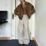 AIDASE  -  Mens Street Fashion Hip-Hop Niche Deconstruction Design Solid Color Pu Leather Jacket Autumn And Winter Unisex Handsome Y2k Coat aidase-shop