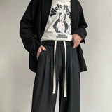 Aidase Khaki Black Suit Pants Men Fashion Social Men Dress Pants Korean Loose Wide Leg Pants Men Straight Casual Trousers M-2XL aidase-shop
