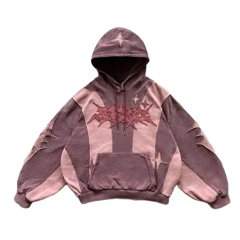 AIDASE  -  Y2k Clothes Hip Hop Patchwork Graphics Hoodie Men Embroidery Pullover Harajuku Retro Long Sleeve Top Sweatshirt Autumn Winter aidase-shop