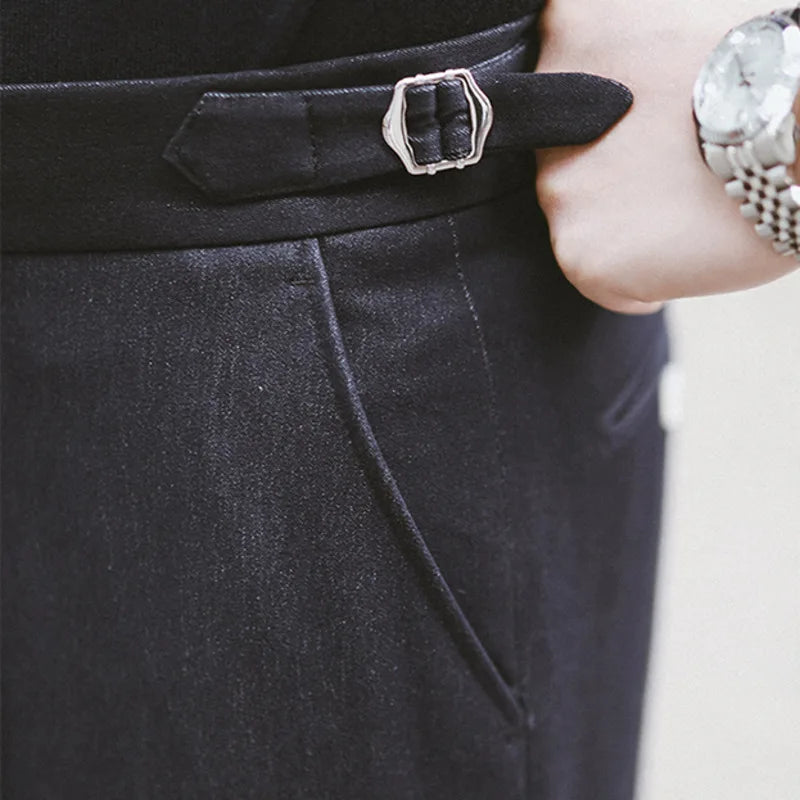 Aidase High Quality Trousers Pant For Man Office Trouser Men Blue Business Casual Pant British Social Club Outfits Pantalones Hombre aidase-shop