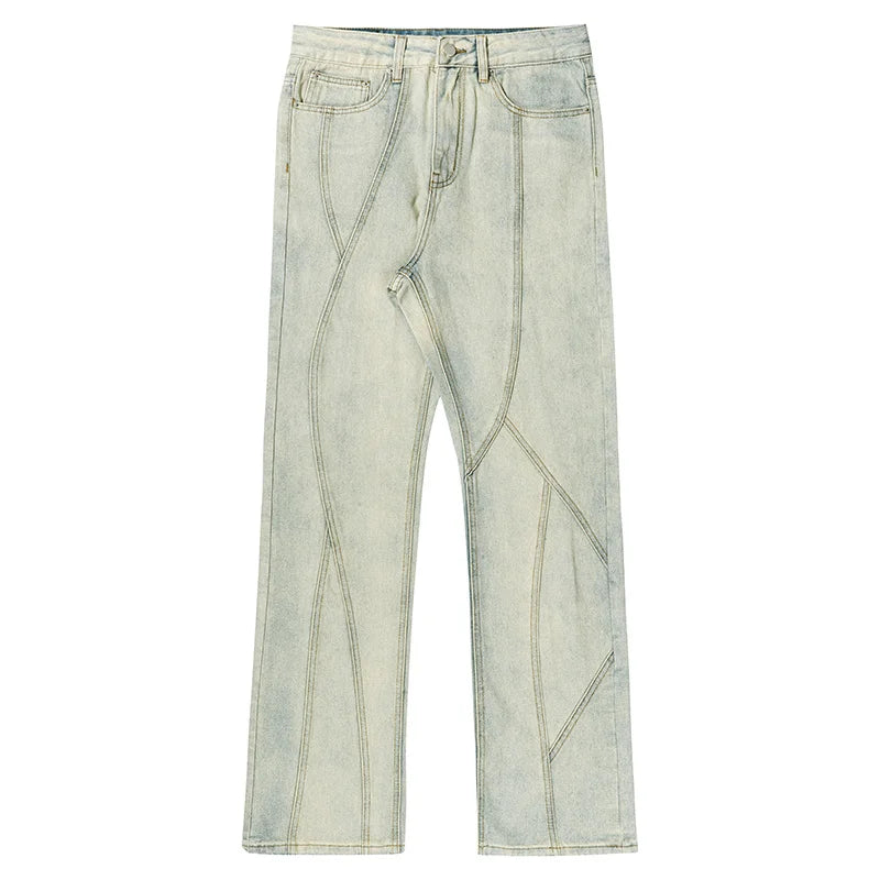 Aidase New Factor American High Street Washed Jeans Black Slight Rao Fashion Casual Design Pants aidase-shop