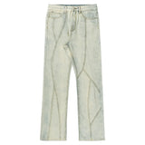 Aidase New Factor American High Street Washed Jeans Black Slight Rao Fashion Casual Design Pants aidase-shop