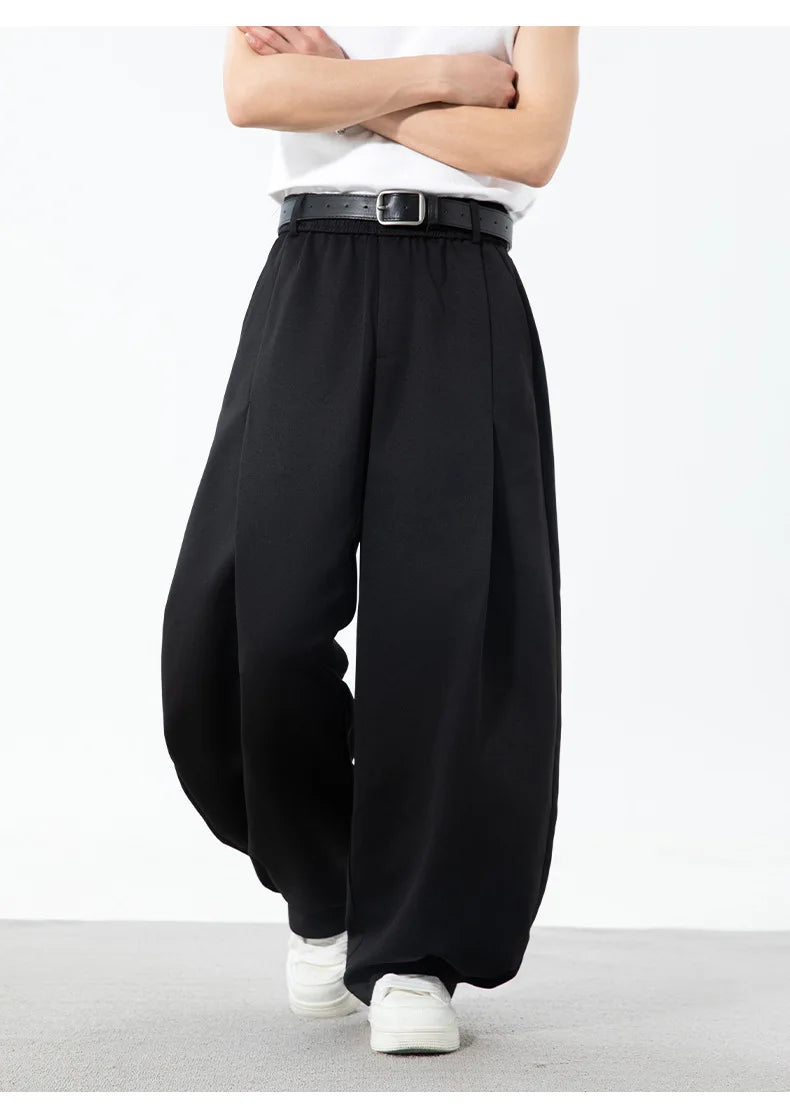 AIDASE  -  Men's Spring Summer New Pleated Design Curved Pants aidase-shop