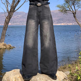 47.46Aidase American Street Retro Washed Jeans Men and Women Trendy Hip-hop Straight Leg Loose and Personalized Wide Leg Casual Pants Y2k aidase-shop