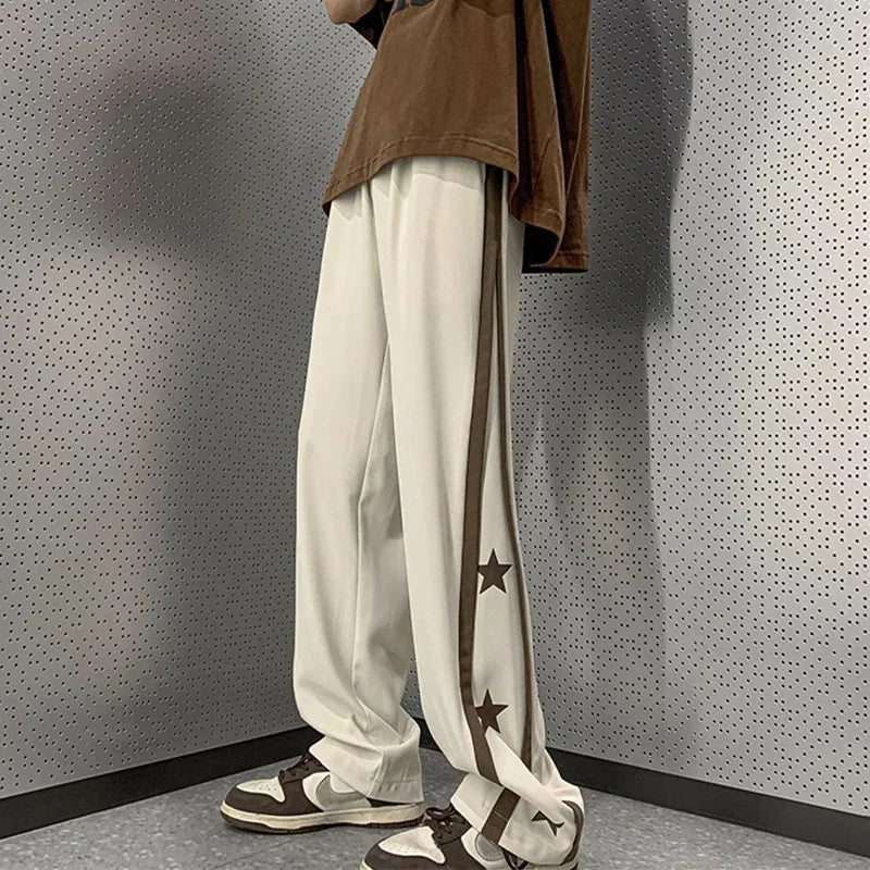 Aidase Y2K Star Sweatpants Men Black Sports Pants Wide Leg Trousers Male Japanese Streetwear Hip Hop Graphic Loose Casual aidase-shop