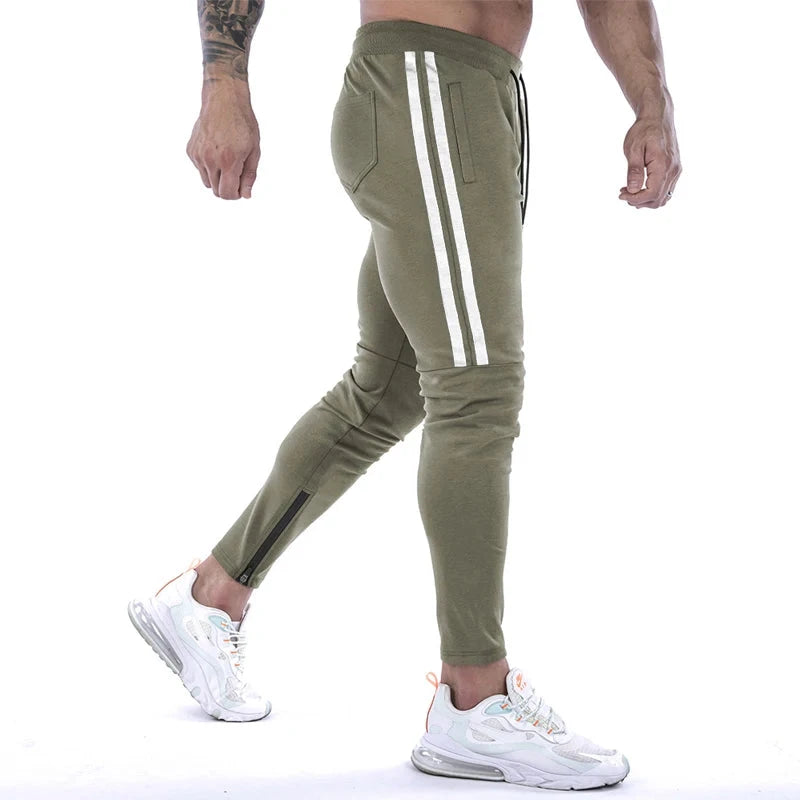 AIDASE  -  Gym Skinny Jogger Pants Men Running Sweatpants Fitness Bodybuilding Sports Pants Zip pocket Male Cotton Jogging Trousers men aidase-shop