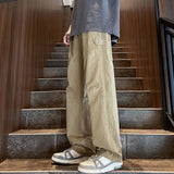 AIDASE  -  Spring and Autumn Trendy Straight-Legging Casual Pants for Men's Pure Cotton All-match New Loose Draped Wide-Level Working Pants aidase-shop