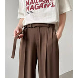 AIDASE  -  Draped Casual Suit Pants for Boys' Japanese Light Luxury High-end Draped Trousers Loose Straight Wide-leg Trousers aidase-shop