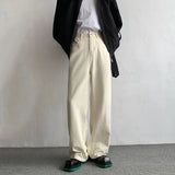 Aidase Baggy Beige Jeans Men Fashion Casual Oversized Wide Leg Jeans Men Streetwear Korean Loose Straight Denim Pants Mens Trousers