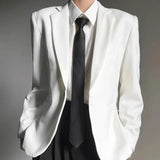 AIDASE  -  Autumn Winter Men's Solid Color Long-Sleeved Suit Jacket American Retro Fashion Trend High Street Loose Simple Niche Men's Tops aidase-shop